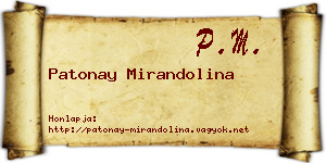 Patonay Mirandolina névjegykártya
